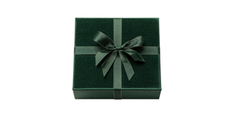 Elegant Green Gift Box With Ribbon Bow. Perfect For Celebrations And Special Occasions Isolated On Transparent Background