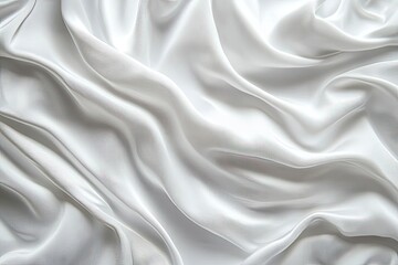 Fototapeta premium White Silk Fabric Flowing with Soft Drapes and Elegant Shadows