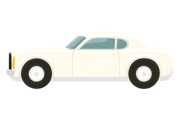 Fototapeta premium White Classic Coupe Car Illustration Isolated On Black Background With Retro Style Design And Chrome Elements