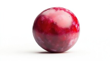 Obraz premium Red sphere with pink marbling on white background.