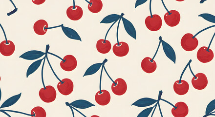cute vintage cherry pattern background