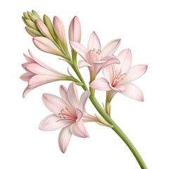 Fototapeta premium Polianthes flower tuberose isolated on white background