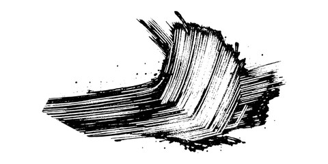 Vector black paint, ink brush stroke, brush, line or texture, Abstract hand - painted element. Underline and border design. Seamless looping background.