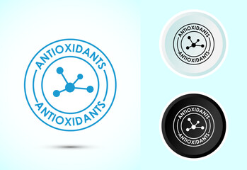 Rich in antioxidants icon design illustration. Antioxidant rich food label sign symbol, Color black and white