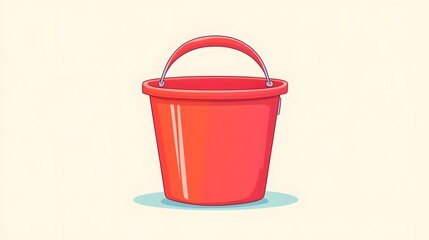 Colorful 2D Bucket Vector Illustration for Design Projects