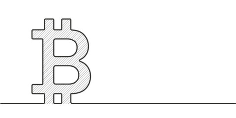 Bitcoin sign. Electronic money. Payment system. Business concept. Vector illustration.