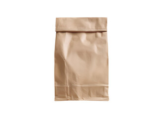 Brown recycled paper bag package isolated on transparent background 