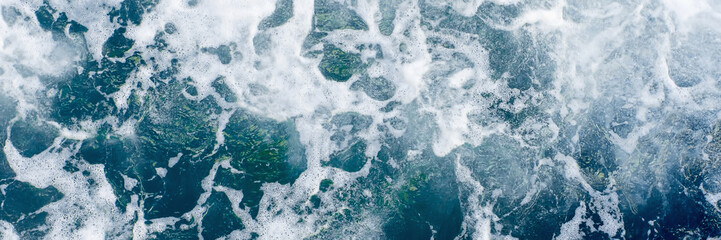 Abstract background with sea foam. Panoramic photo
