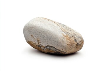 Isolated Smooth River Rock on White Background for Design Element