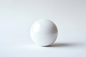 White Sphere with Glossy Surface in Minimalist Setting, Abstract Concept