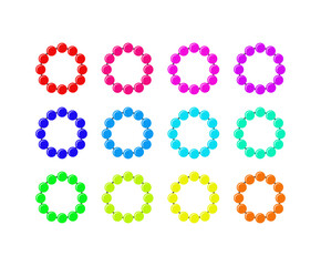 Colorful bracelets icon set.