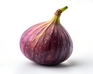 Fototapeta premium A ripe fig with a smooth, purplish skin and a green stem