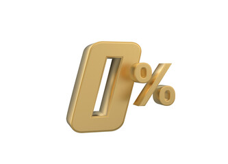 gold percent sign isolated