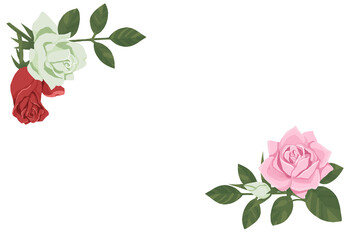 バラのイラストフレーム(コーナー)