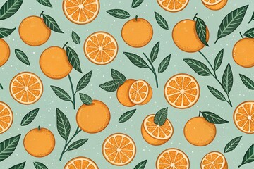 vector seamless pattern with oranges
