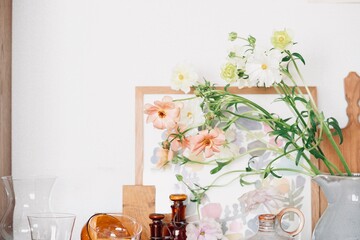 艶のあるラナンキュラスと北欧のインテリア