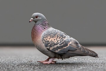 Obraz premium Pigeon walking on pavement in an urban setting during daylight hours