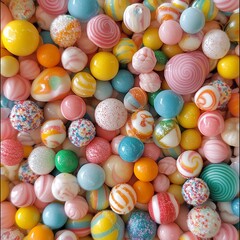 Fototapeta premium Various candy textures, different types of candy, sweets that kids love, candy assets, candy assets, assets that can be used as photos
