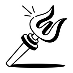 A hand drawn icon depicting a devil trident 
