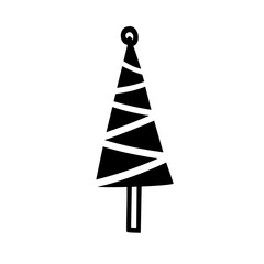 シンプルなクリスマスツリーのイラスト素材