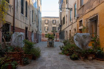 Quiet Venetian Canal at Dawn