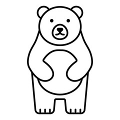 
Illustration showing a black icon of the traditional Russian symbol of a bear on a white background