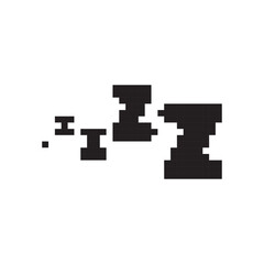 Obraz premium Zzz pixel icon. Snoring 8 bit symbol, retro style zzzz computing pictogram, computing snore sign