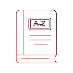 Dictionary gradient outline icon with white background vector stock illustration
