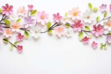 Spring theme border flower blossom pattern.