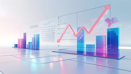 business graph on the screen