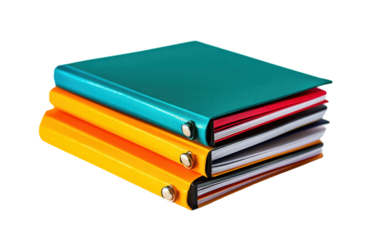 Office folders isolated on transparent or white background, png