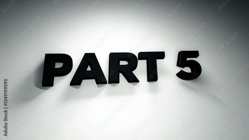 Poster Part 5 is written in black letters on a white background. The letters are outlined in gold. The letters are large and bold