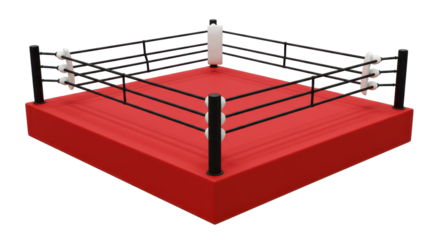 Isolated Red Boxing Ring