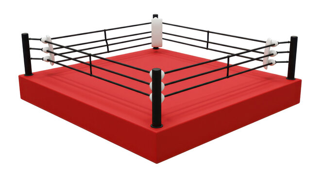 Isolated Red Boxing Ring