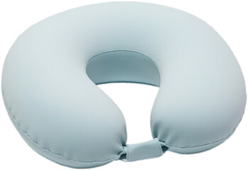 U-shaped neck pillow with soft velvety texture, serene and calming.