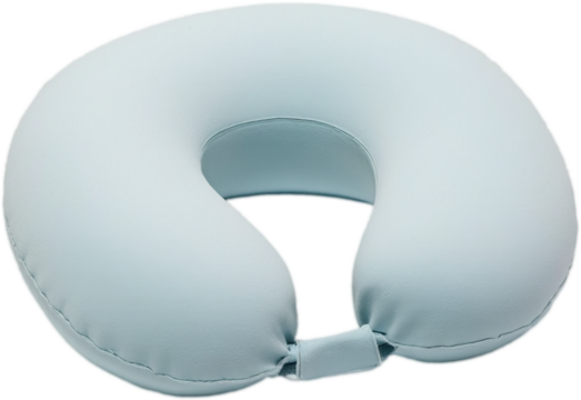 U-shaped neck pillow with soft velvety texture, serene and calming.