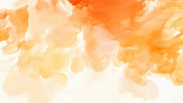 A colorful painting with a white background. The painting is made up of different colors, including orange, pink, and white