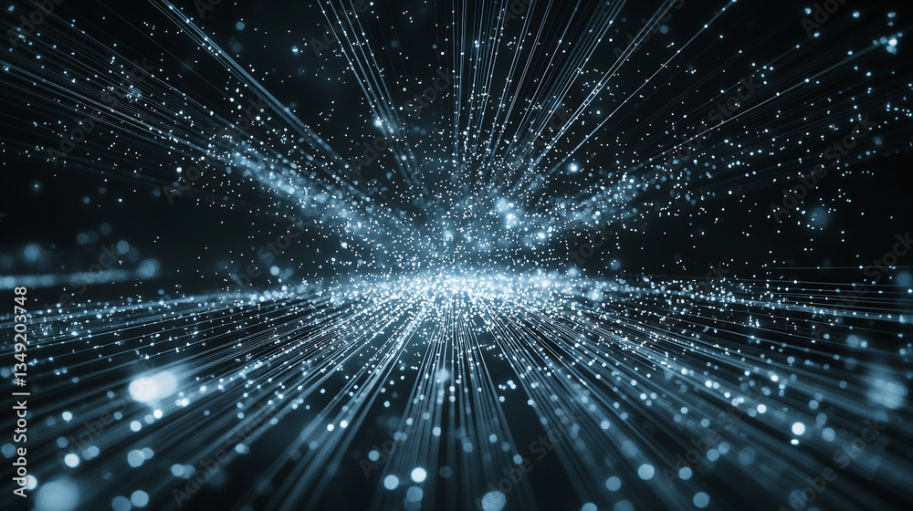 Poster abstract background with glowing lines and particles creating a futuristic technology feel