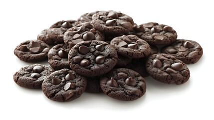 Obraz premium chocolate cookies on white