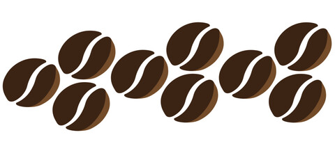 Coffee bean logo. Isolated coffe beans on white background.vector