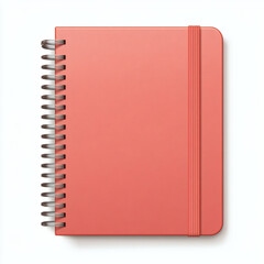 Spiral-bound coral notebook icon in flat style  
