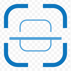 Blue Barcode Scan and QR code Scan shortcut icons. EPS 10.