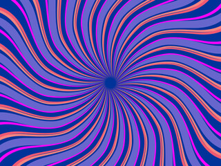 Vintage retro banner background. Colorful grunge wave wallpaper. Vector illustration. Rotate party background pattern. Psychedelic groovy background.