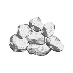 Vector Colorful Illustration of Bunch of Rock Isolated on White Background