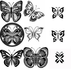 logos tattoo, Collection of Decorative Butterfly Silhouettes