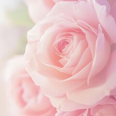 Beautiful pastel pink rose background with soft focus and light effect, featuring many blooming rose flowers. Ideal for romantic wedding cards, greeting cards, banners, and vintage-themed designs. 