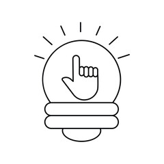 Idea lineal icon with white background vector stock illustration