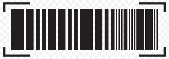 Barcode Scan vector icon. Code stripes sticker, Barcode label illustration. Bar code design for product. Black Color. EPS 10.