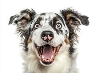 Fototapeta premium Happy Australian Shepherd Dog Portrait Close Up