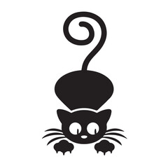 Black cat in vector art